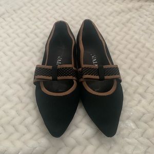 Black and brown, bow Vivaia pointed Mary Jane’s